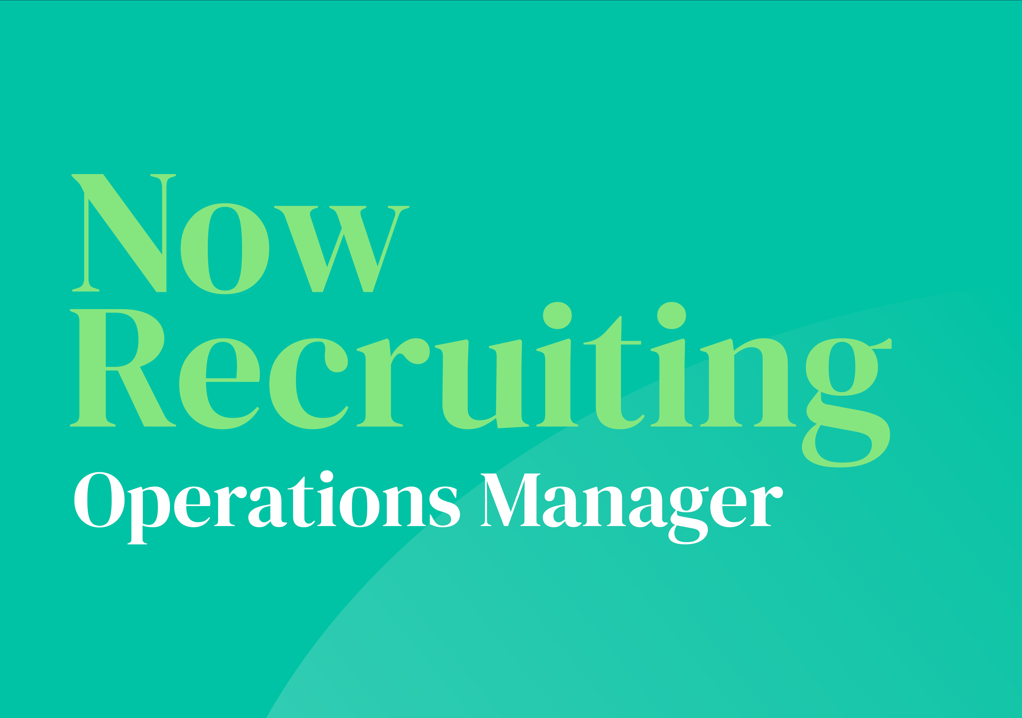Now Recruiting Operations Manager